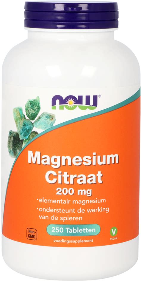 Magnesium Citraat Mg Tabletten Now Nova Vitae