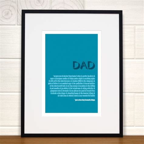 Personalised Dads Favourite Things Fine Art Poster Fine Arts Posters