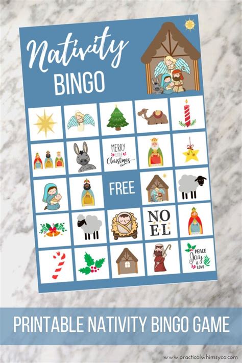 Nativity Christmas Bingo Game Printable Picture Bingo Etsy