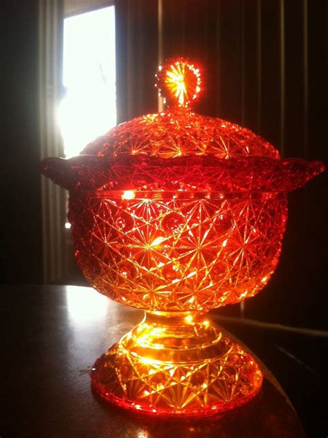 Vintage Orange Glassware By Myunclesattic On Etsy Glass Crafts Vintage Glassware Carnival Glass