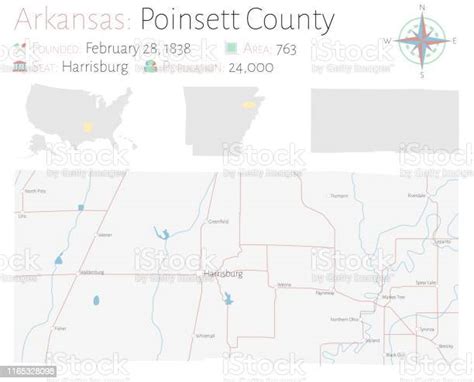 Map Of Poinsett County In Arkansas Stock Illustration Download Image