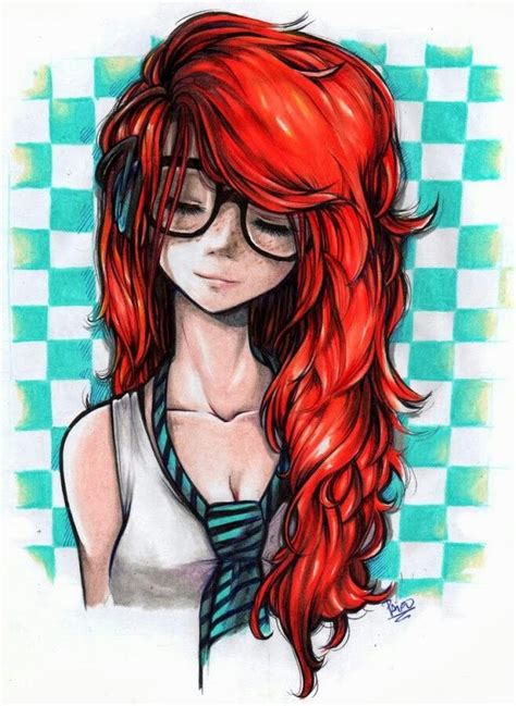 Red Head Anime Girl Beautiful Art Pinterest Anime Girls And