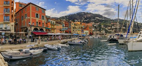 Colorful Houses And Boats On Mediterranean Sea In Villefranche Sur Mer