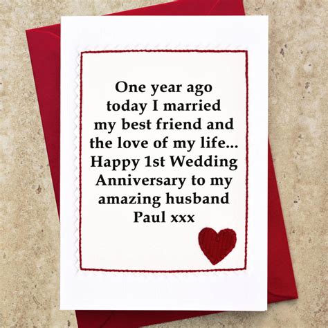 Personalised 1st Wedding Anniversary Card By Jenny Arnott Cards And Ts