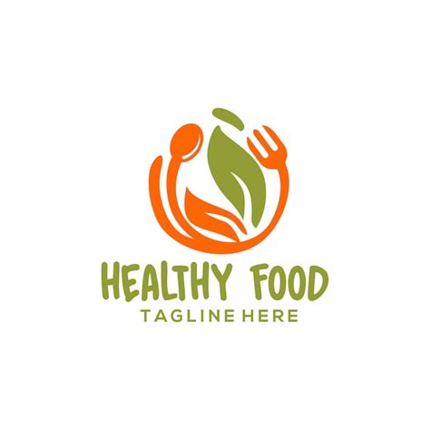 Logotipo De Alimentos Saludables Vector Premium