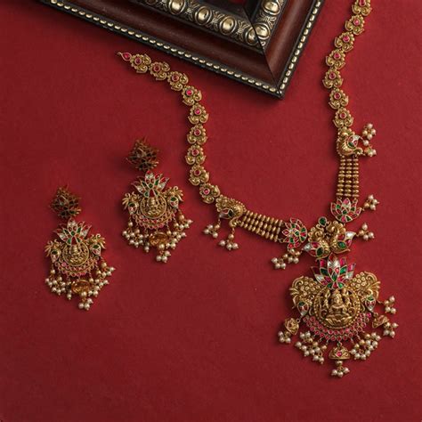 Buy Vijaya Antique Temple Long Necklace Set Tarinika
