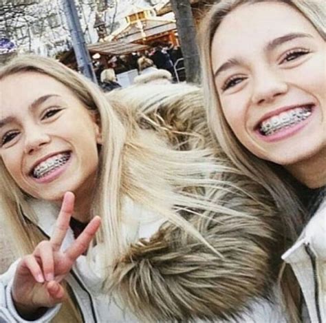 Even When Its Cold Out Outside Lisa And Lena Always Smile Keepsmiling Braces Girls Cute