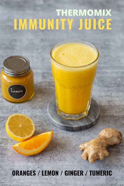 A Healthy Juice Containing Immune Boosting Oranges Lemon Turmeric