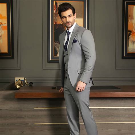 Best Classic Grey Business Suit For Men Free Shipping