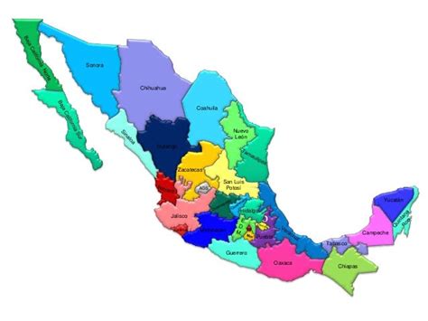 Mapa De La Republica Mexicana Con Nombres A Color Imagui Car Interior