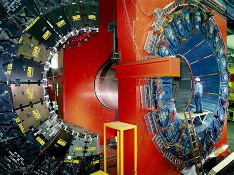 Its speed relative to the detector was 0.992c. 'CDF Particle Detector, Fermilab' Photographic Print ...