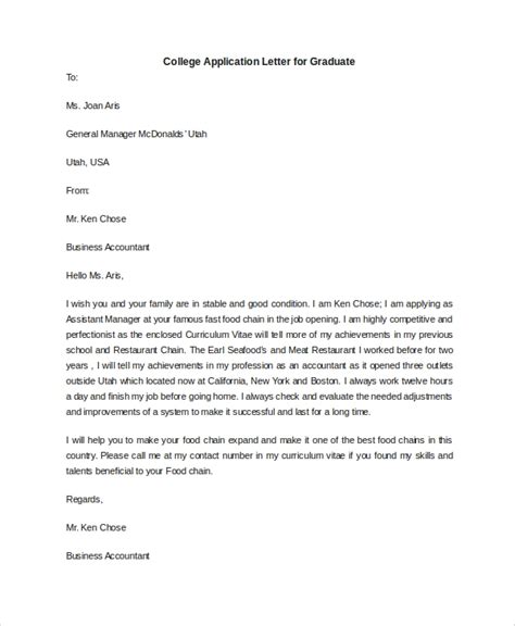 Free 15 Sample College Application Letter Templates In Pdf Ms Word