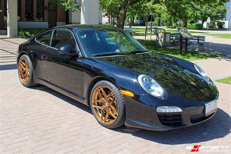 Staggered 19 Inch Variant Xenon In Brushed Bronze On A 2009 Porsche 911