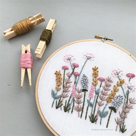 Spring Meadow Hand Embroidery Pattern Digital Download Embroidery