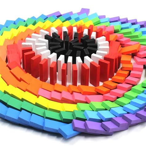 Colored Dominoes 480pcs Wooden Toy Domino Children Adult Competition