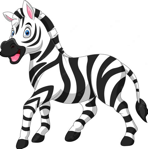 Premium Vector Cute Cartoon Funny Zebra Stand
