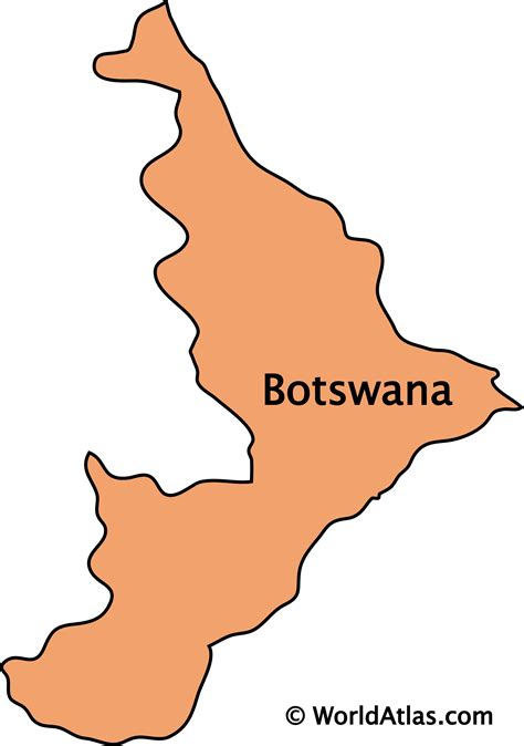 Botswana Outline Map