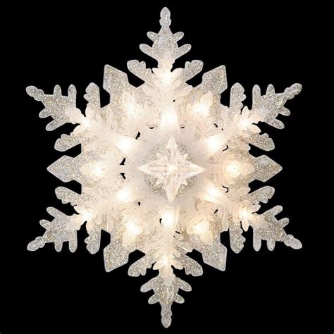 Ge Holiday Classics Silver Glittered Snowflake Tree Topper 71241hd