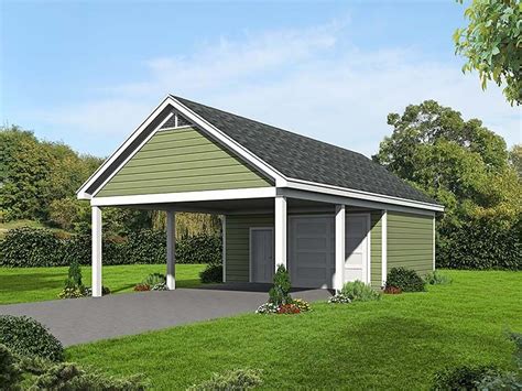 Plan 51536 Garage Two Bay Carport With Attached Workshop Double