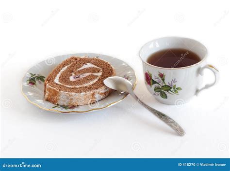 Tea And Cake Stock Photo Image Of Coffeecup Dessert Drink 418270