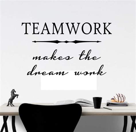 Teamwork Makes The Dream Work Decal Office Wall Quote Vinyl Wall