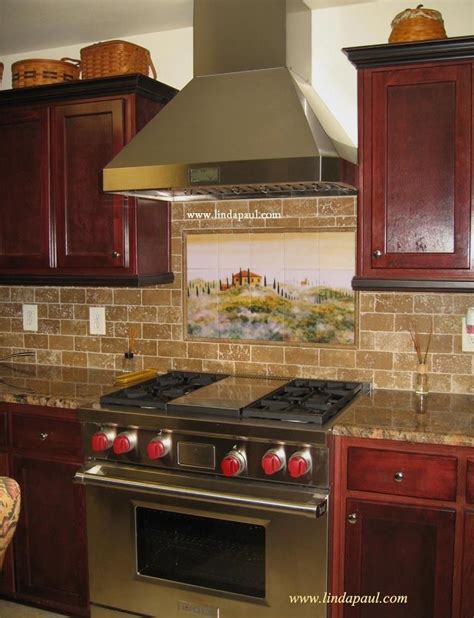 Tuscan tile backsplash ideas are plans in creating kitchen backsplash which has the charming and alluring of tuscan with tile material. Tuscany in the Mist kitchen tile mural backsplash ...