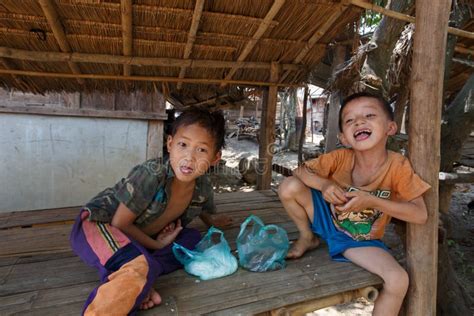 Children Of Laos Village Editorial Photo Image Of Hand 65846126