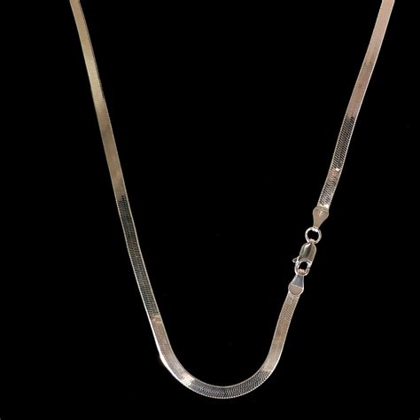 solid sterling silver herringbone chain necklace 3mm 16 best silver touch of modern