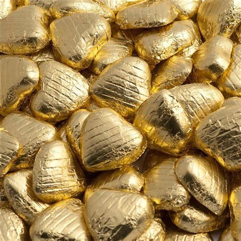 Gold Foil Chocolate Hearts X100 Wedding Chocolate Chocolate Hearts