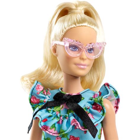 Barbie Fashionistas Doll Original Body Type Wearing Teal Floral Dress