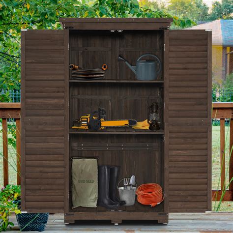 Mcombo Outdoor Storage Cabinet Garden Storage Shed Outside Vertical