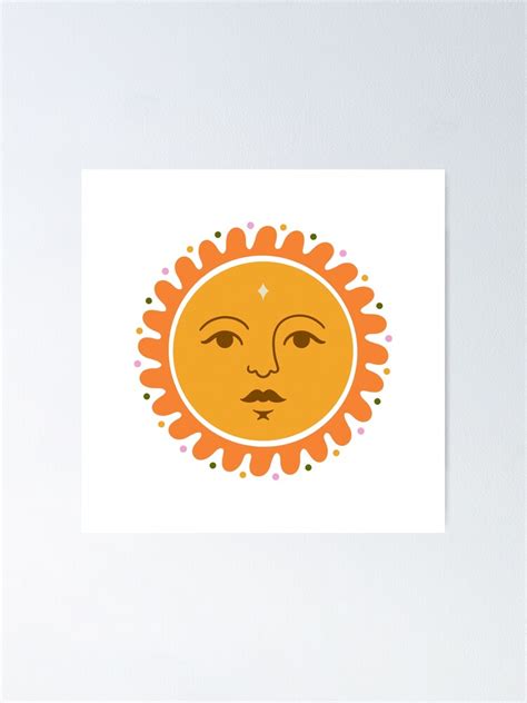 Boho Sun Cute Retro Bohemian Aesthetic Poster By Trajeado14 Redbubble