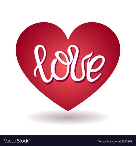Inscription Love Inside Heart Royalty Free Vector Image