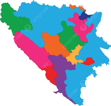 Bosnia Y Herzegovina Mapa Político Ilustración Administrativo Vector