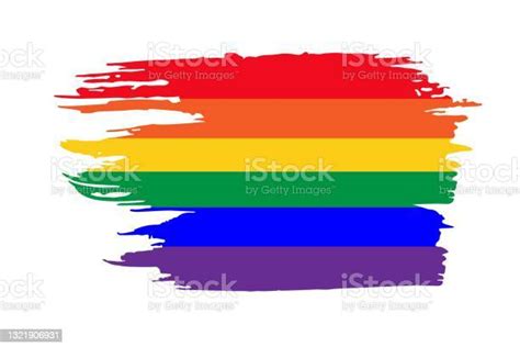 Rainbow Pride Lgbt Flag Vector Brush Strokes Grunge Rainbow Backdrop