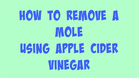 Tips With Abi How To Remove A Mole With Apple Cider Vinegar Youtube