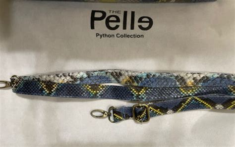 The Pelle Collection Natural Python Skin Genuine Leather Purse Satchel
