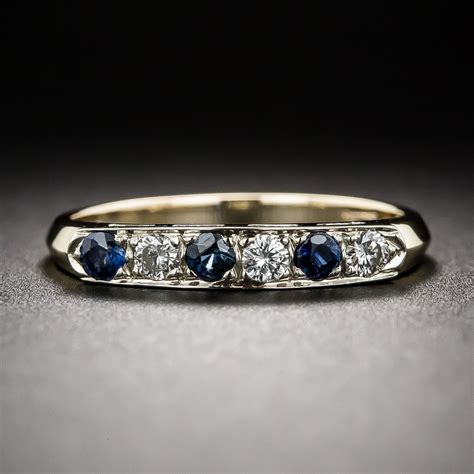 Vintage Sapphire And Diamond Wedding Band 1 110 3 6135 