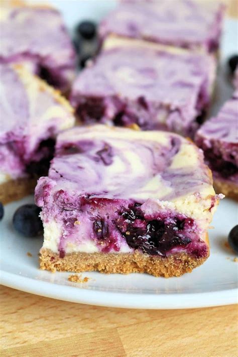 The Best Blueberry Swirl Cheesecake Bars Recipe In 2021 Cheesecake