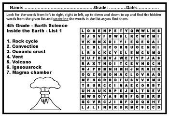 Share worksheets, study guides and vocabulary sets to google classroom! 4th Grade Science Mega Word Search Worksheets, No Prep ...