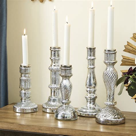 Antiqued Mercury Glass Candlesticks Ballard Designs