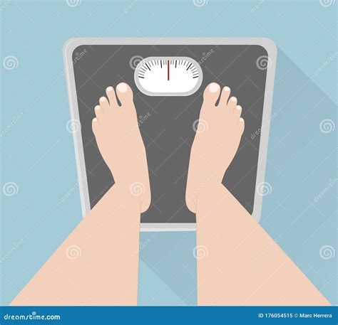 Person Measuring Weight On Scale Stock Illustration Illustration Of