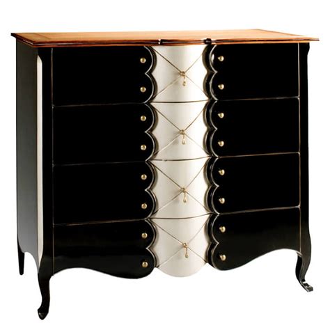 Commode Eva Classique Chic Noir And Argent Vazard Home