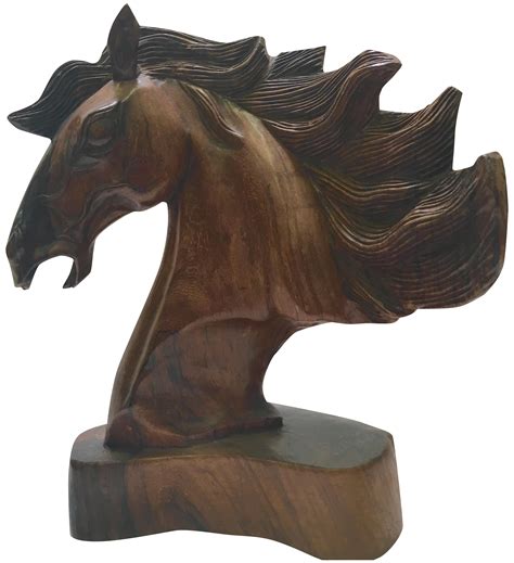 Wooden Horse Sculpture | Chairish