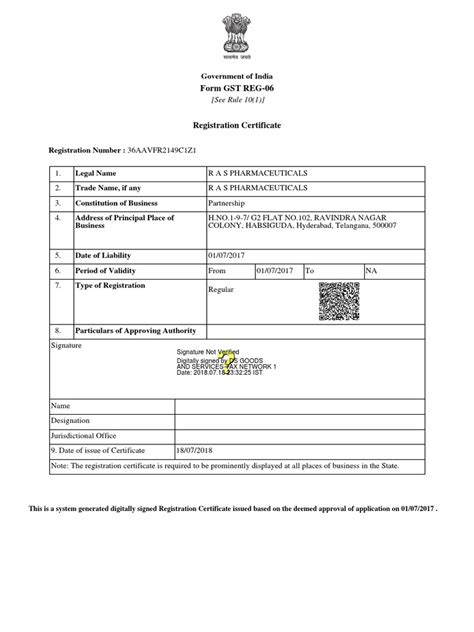 Form Gst Reg 06 Government Of India Pdf Business Partnership