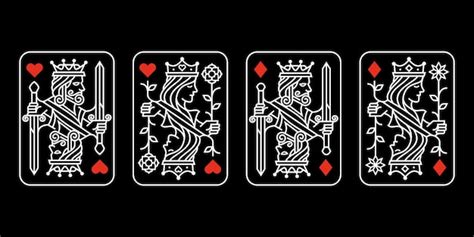 Premium Vector King And Queen Playing Card Vector Illustration Set Of