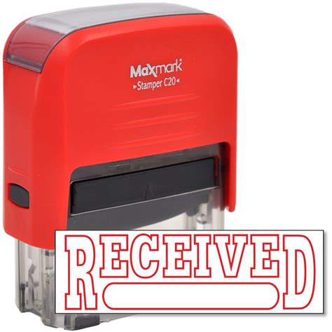 Received Self Inking Rubber Stamp With Red Ink