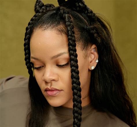 how does one even name rihanna s half braided half straight hairstyle — see photo allure