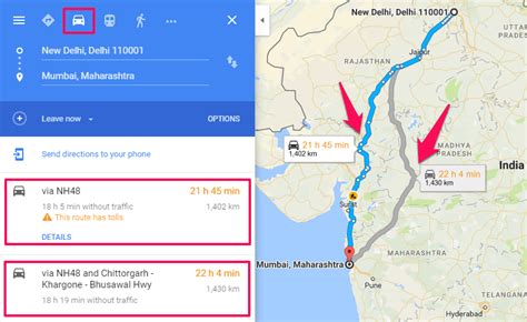 Google Map Distance Between Points