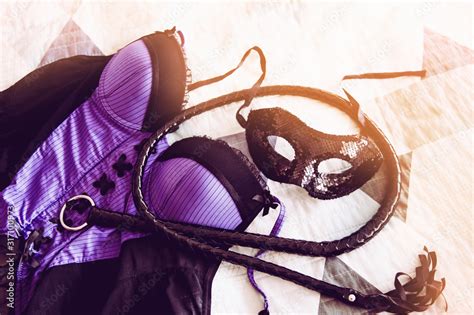 Spice Up Love Life With Erotic Things Latex Whip Sexy Lingerie Corset And Black Mysterious Mask